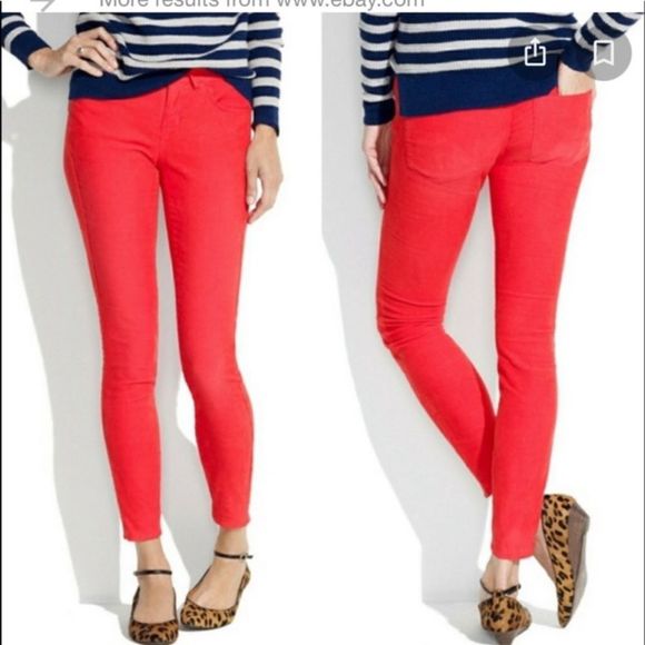 Madewell Women's Skinny Jeans in Bright Red - Picture 1 of 9